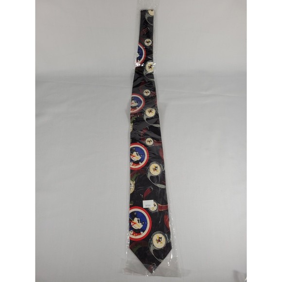 Vintage Disney Mickey Mouse Clock Wrist Watch Neck Tie By Balancine Inc - Picture 4 of 5